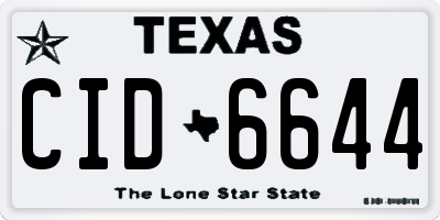TX license plate CID6644