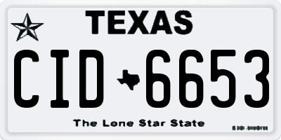 TX license plate CID6653