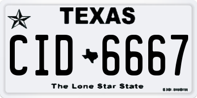 TX license plate CID6667