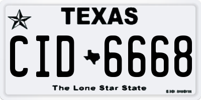 TX license plate CID6668