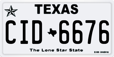 TX license plate CID6676