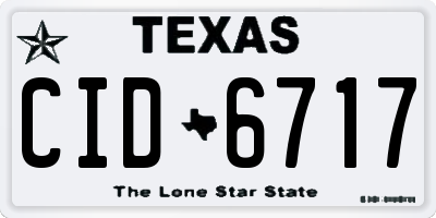 TX license plate CID6717