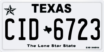 TX license plate CID6723