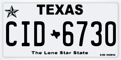 TX license plate CID6730