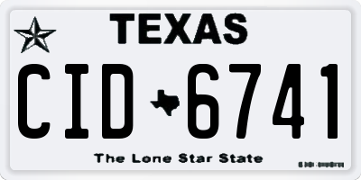TX license plate CID6741