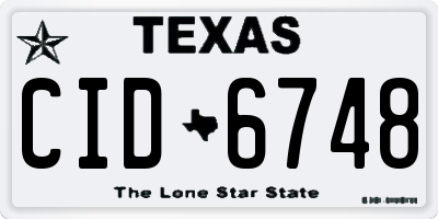 TX license plate CID6748