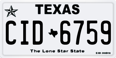 TX license plate CID6759