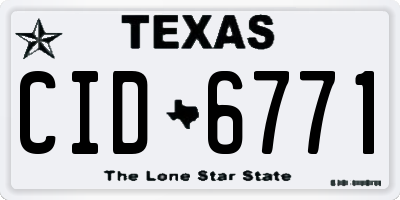 TX license plate CID6771