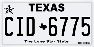 TX license plate CID6775