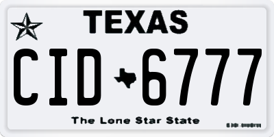 TX license plate CID6777