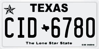 TX license plate CID6780