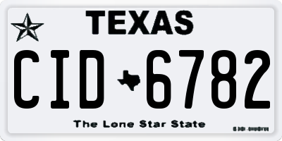 TX license plate CID6782
