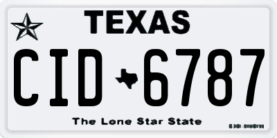 TX license plate CID6787