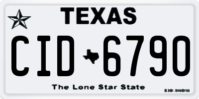 TX license plate CID6790