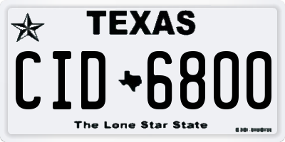 TX license plate CID6800