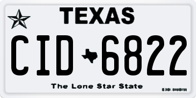 TX license plate CID6822