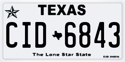TX license plate CID6843