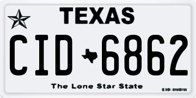 TX license plate CID6862