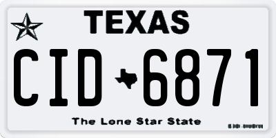 TX license plate CID6871