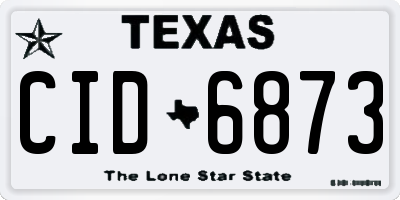 TX license plate CID6873