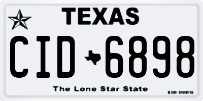 TX license plate CID6898