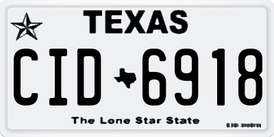 TX license plate CID6918