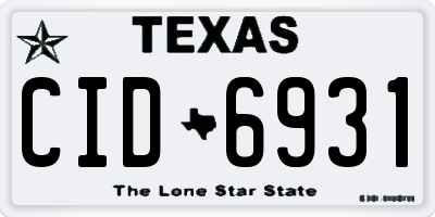TX license plate CID6931