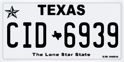TX license plate CID6939