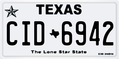 TX license plate CID6942