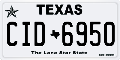 TX license plate CID6950