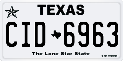 TX license plate CID6963