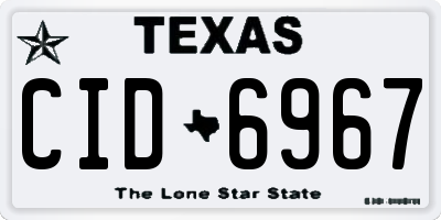 TX license plate CID6967