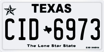 TX license plate CID6973