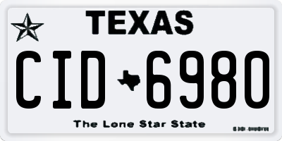 TX license plate CID6980
