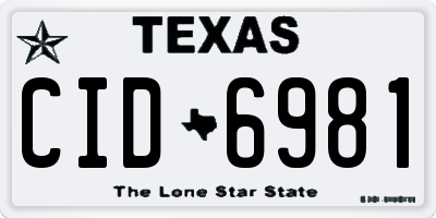TX license plate CID6981