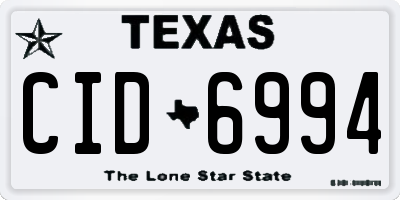TX license plate CID6994