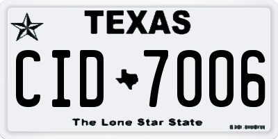 TX license plate CID7006