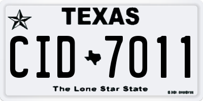 TX license plate CID7011