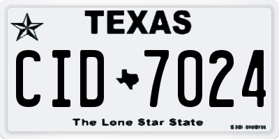 TX license plate CID7024