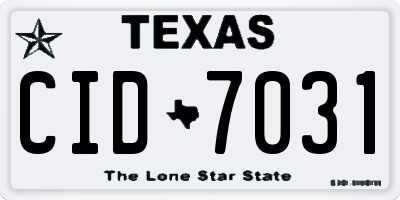 TX license plate CID7031