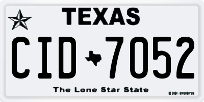 TX license plate CID7052