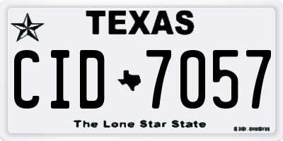 TX license plate CID7057