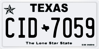 TX license plate CID7059