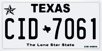 TX license plate CID7061