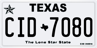 TX license plate CID7080