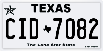 TX license plate CID7082