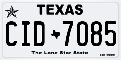 TX license plate CID7085
