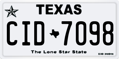 TX license plate CID7098