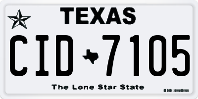 TX license plate CID7105