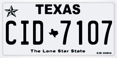 TX license plate CID7107